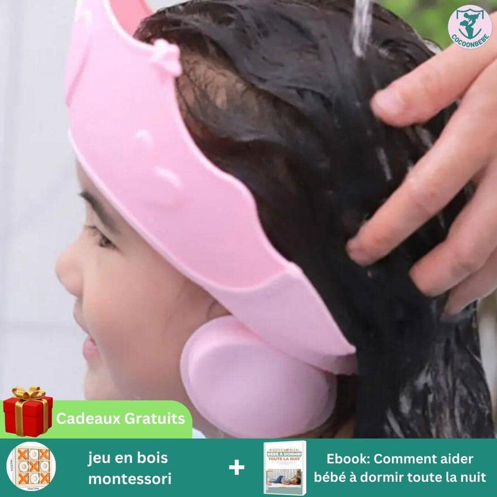ShampooHat™ | Visière de bain bébé protection yeux et oreilles. - cocoonbebe