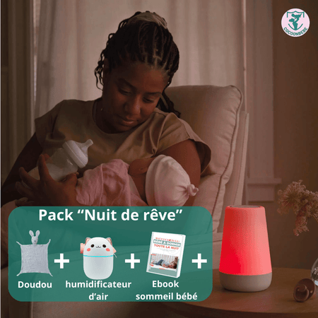 DouxSommeil™ | 2 en 1 Machine à bruit blanc et veilleuse pour le sommeil bébé - cocoonbebe